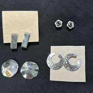 Silver earrings 4 pairs